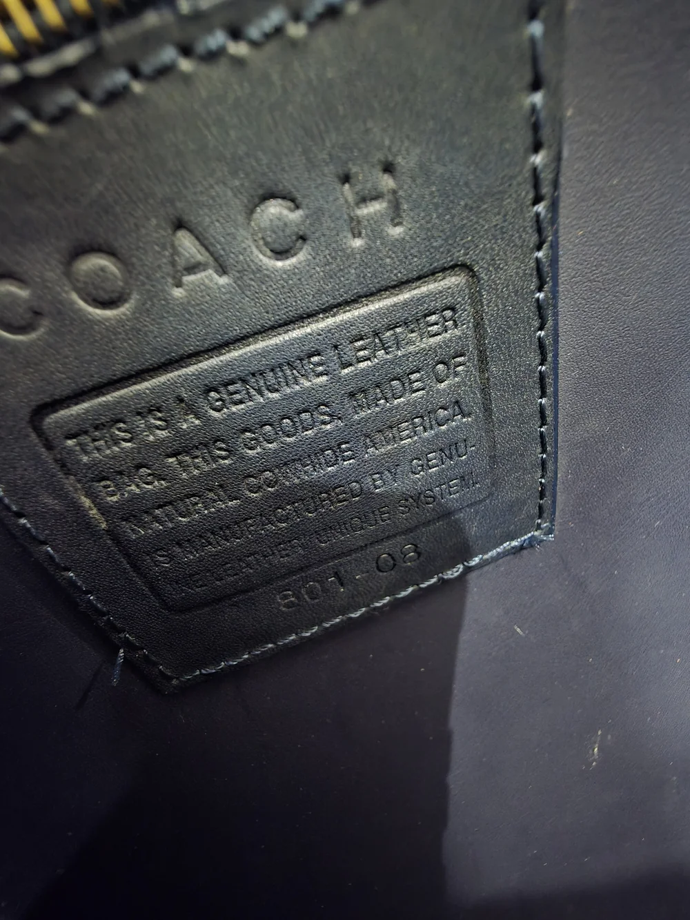 Vintage Coach Navy Blue Leather Laptop Briefcase 801-08